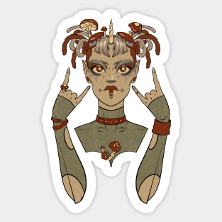 Pixie punk muted autumn cybergoth Sticker